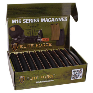 ELITE FORCE M4/M16 140RD MID-CAP AIRSOFT MAGAZINE 10 PK - BLACK