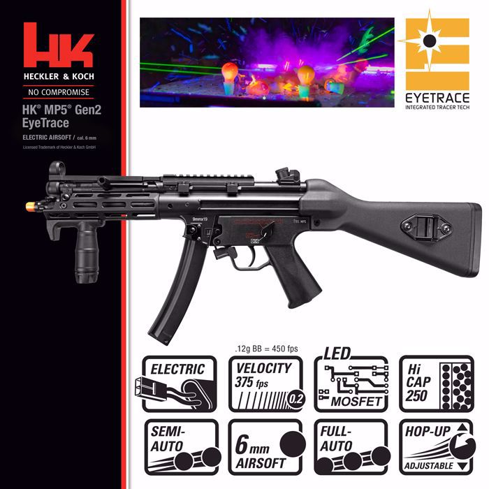 Elite Force H&K Licensed MP5 Gen. 2 AEG Airsoft Sub Machinegun w/ EYE Trace Tracer Unit & M-LOK Kit