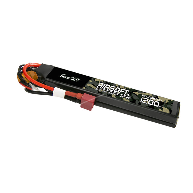 2X Gens ace 1200mAh 3S 11.1V 25C Airsoft Gun Battery with Dean Plug