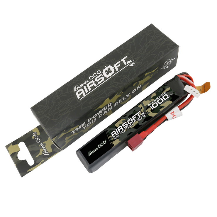 Gens ace 1000mAh 2S 25C 7.4V Airsoft Battery with Deans Plug