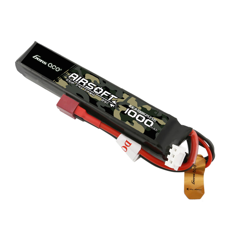 Gens ace 1000mAh 2S 25C 7.4V Airsoft Battery with Deans Plug