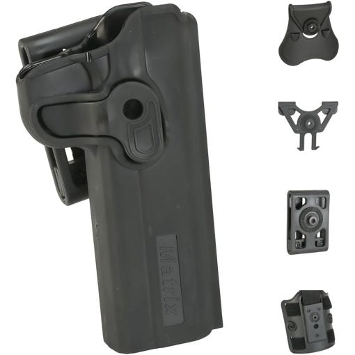 Matrix Hardshell Adjustable Holster for 1911 Series Airsoft Pistols (Type: Black / Paddle Attachment)