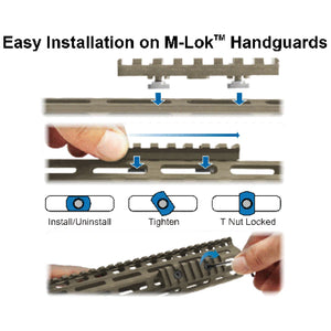 UTG PRO 4-Slot M-LOK Picatinny Rail Section FDE Cerakote