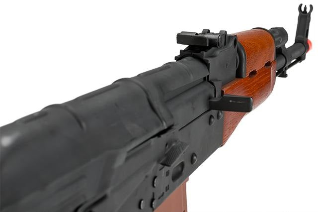 CYMA Full Metal AK AKM Airsoft AEG Rifle (Model: Real Wood / 9.6v NiMH Battery + Charger Included)