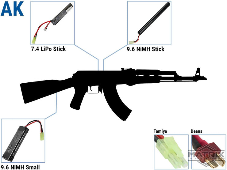 Matrix High Output Nunchuck Type Airsoft NiMH Battery (Configuration: 9.6V / 1600mAh / Standard Deans)