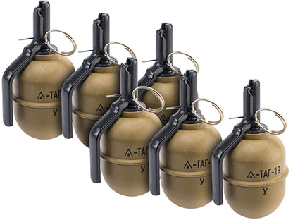TAGinn TAG-19 Airsoft Pyrotechnic Hand Grenade (Quantity: Set of 6 / Tag-19y Non-BB Version)