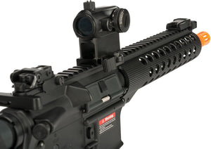 Golden Eagle 6612 9" M4 Airsoft AEG with Modular Handguard and Retractable Stock (Black W/ 9.6v Battery )