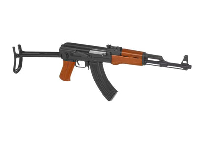 CYMA Standard Full Metal AK47-S Airsoft AEG Rifle w/ Steel Folding Stock and Real Wood Furniture (7.4v LiPo Battery + Charger)