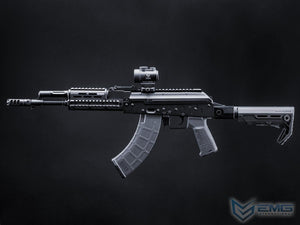 EMG Strike Industries TRAX AK74 Stamped Steel Airsoft AEG Rifle w/ Folding Buffer Tube Stock (Model: Carbine / Black)