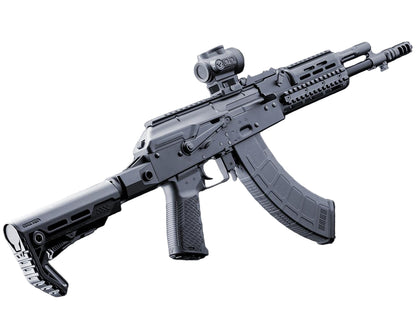 EMG Strike Industries TRAX AK74 Stamped Steel Airsoft AEG Rifle w/ Folding Buffer Tube Stock (Model: Carbine / Black)