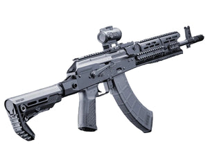 EMG Strike Industries TRAX AK74 Stamped Steel Airsoft AEG Rifle w/ Folding Buffer Tube Stock (Model: Rifle / Black)