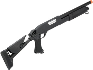 CYMA Standard Full Metal M870 3-Round Burst Multi-Shot Shell Loading Airsoft Shotgun (Retractable Stock CQB Full Metal)