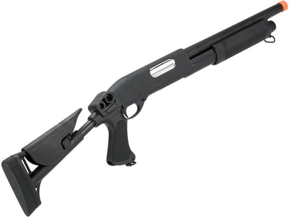 CYMA Standard Full Metal M870 3-Round Burst Multi-Shot Shell Loading Airsoft Shotgun (Retractable Stock CQB Full Metal)