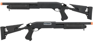 CYMA Standard Full Metal M870 3-Round Burst Multi-Shot Shell Loading Airsoft Shotgun (Retractable Stock CQB Full Metal)
