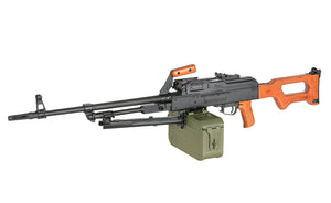 Matrix PKM Russian Battlefield Squad Automatic Weapon Airsoft Machine Gun by A&K (Furniture: Real Wood)