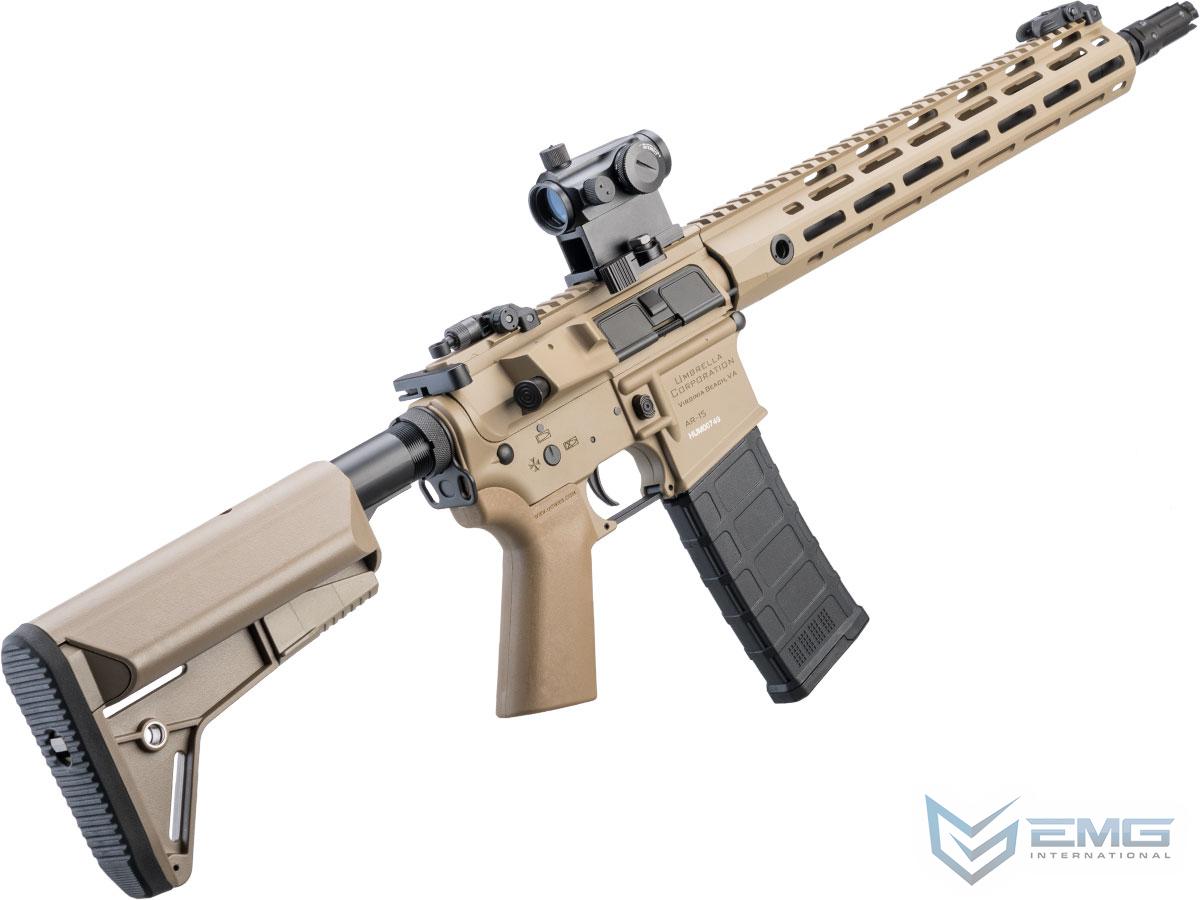 EMG Umbrella Corporation Weapons Research Group Licensed M4 M-LOK Airsoft AEG Rifle (Color: Tan / Carbine)