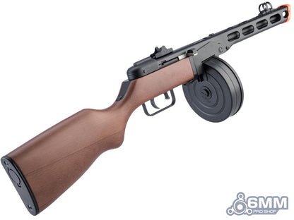 PPSH-41 WWII Electric Blowback Airsoft AEG Submachine Gun w/ Drum Mag and Real Wood