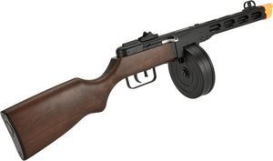 6mmProShop PPSh-41 Steel Bodied Electric Blow Back EBB Airsoft AEG Submachine Gun w/ Drum & Stick Magazines