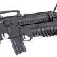 Double Eagle Full Size M4 RIS Airsoft Low Power Airsoft Electric Rifle w/ Underbarrel M203 Shotgun Launcher
