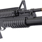 Double Eagle Full Size M4 RIS Airsoft Low Power Airsoft Electric Rifle w/ Underbarrel M203 Shotgun Launcher