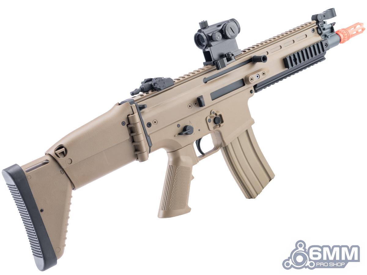 6mmproshop FN Herstal Licensed SCAR-L Airsoft AEG Rifle w/ ZEUS MOSFET by Cybergun (Tan / 350FPS)