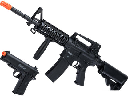 Sig Sauer Licensed Patrol Rifle Entry Level Airsoft AEG and 1911 Pistol Kit By Cybergun (Color: Black)
