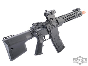 Matrix Troy Industries Licensed M4 Gas Blowback Airsoft Rifle by Golden Eagle (9" BattleRail / Black)