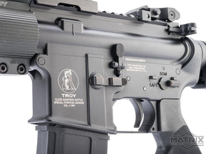 Matrix Troy Industries Licensed M4 Gas Blowback Airsoft Rifle by Golden Eagle (9" BattleRail / Black)
