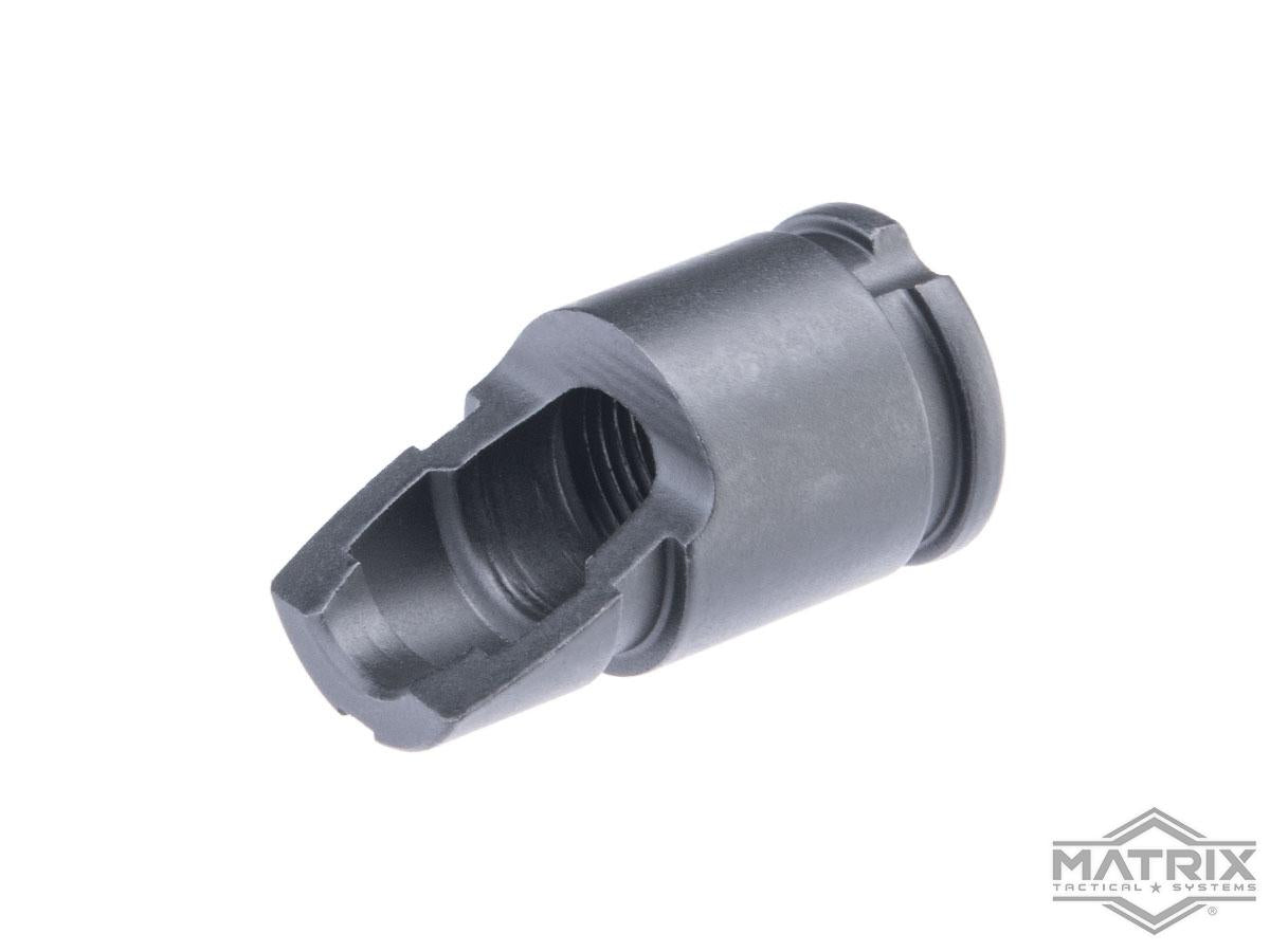 Matrix AKM Type Slant Full Steel Compensator / Flash Hider for AK Series Airsoft Rifles (Threads: 14mm Negative)