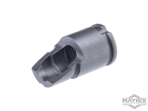 Matrix AKM Type Slant Full Steel Compensator / Flash Hider for AK Series Airsoft Rifles (Threads: 14mm Negative)