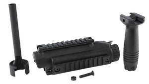H&K Railed Handguard Kit w/ Metal Outer Barrel & Vertical Grip for MP5 Series Airsoft AEG Sub Machine Guns
