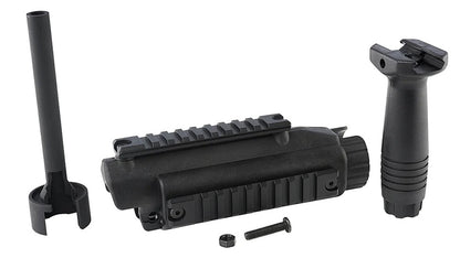 H&K Railed Handguard Kit w/ Metal Outer Barrel & Vertical Grip for MP5 Series Airsoft AEG Sub Machine Guns