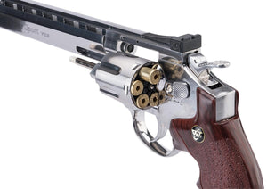WinGun CO2 Powered Full Metal High Power Airsoft 6mm Magnum Gas Revolver (Chrome / 8")