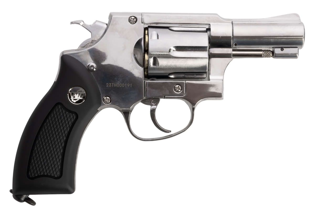 WinGun Airsoft Revolver CO2 731 Sheriff M36 (2.5 inch, Black Grip, 6mm Version) - Silver