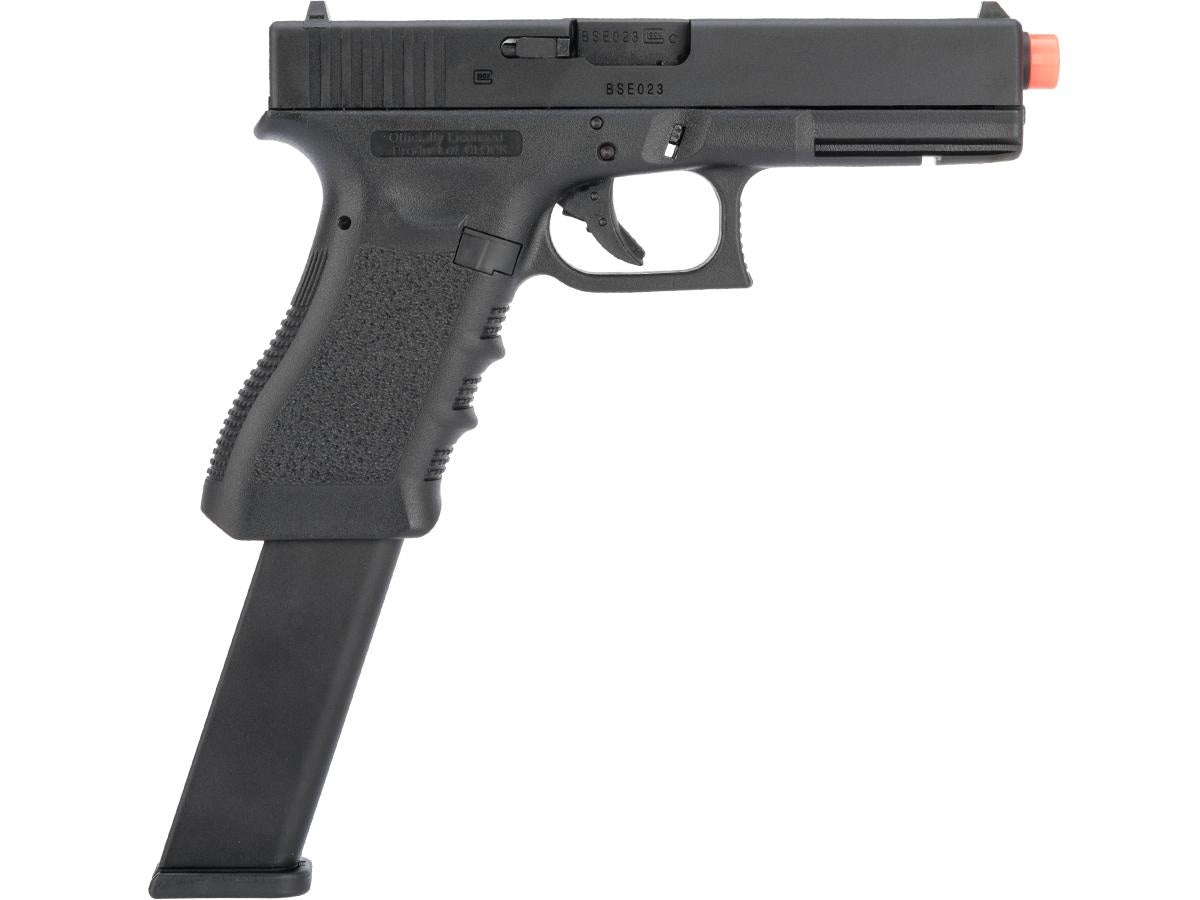 Elite Force Fully Licensed GLOCK 18C Select Fire Semi / Full Auto Gas Blowback Airsoft Pistol w/ Extended Mag (Type: Green Gas)