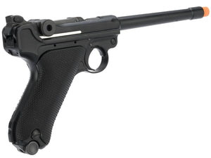 AW Custom 6" Luger P08 Gas Blowback Airsoft Pistol (Silver / Black)