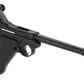 AW Custom 6" Luger P08 Gas Blowback Airsoft Pistol (Silver / Black)