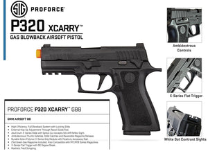 SIG Sauer ProForce P320 XCARRY Airsoft GBB Pistol (Green Gas)