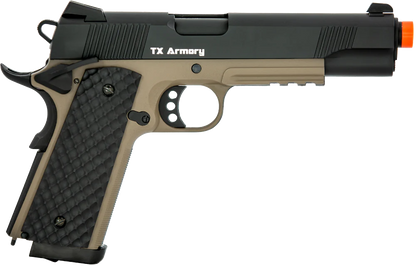 TX Armory 1911 .45 ACP Blowback Co2 Airsoft Pistol - Tan