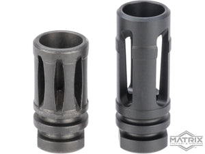 Matrix 14mm Negative Rifle Flash Hider + Keychain Dangler Set (Type: Cage / Black / 14mm Negative)