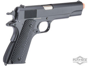 Matrix x Golden Eagle Full Metal M1911A1 Gas Blowback Airsoft Pistol (Black / Golf Ball Grips)