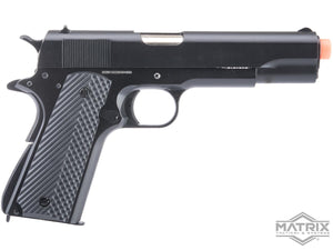 Matrix x Golden Eagle Full Metal M1911A1 Gas Blowback Airsoft Pistol (Black / Golf Ball Grips)