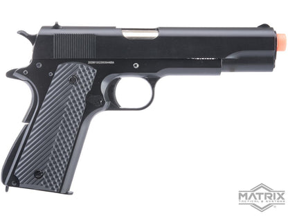 Matrix x Golden Eagle Full Metal M1911A1 Gas Blowback Airsoft Pistol (Black / Golf Ball Grips)