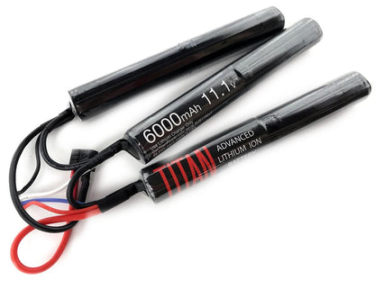 Titan Power 11.1v 6000mAh 16C Nunchuck Type Li-Ion Battery (Standard Deans Connector)