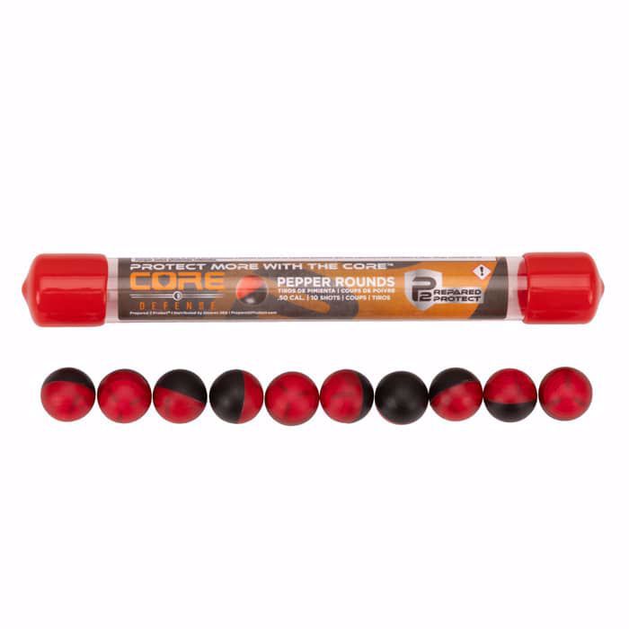 P2P CORE DEFENSE PEPPER (7% PAVA) ROUNDS-.50 CAL-RD/BLK-10CT