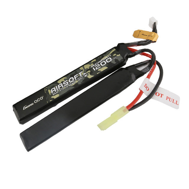 Gens ace 1200mAh 3S 25C 11.1V 2X Airsoft Gun Battery with Tamiya Plug
