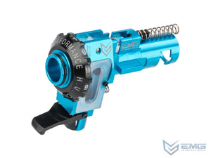 EMG / Maxx Model CNC Aluminum Hopup Chamber for M4 / M16 Series Airsoft AEG Rifles (Model: ME - PRO / EMG Blue)