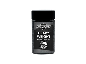 JAG Armament Heavyweight Match Grade 6mm Airsoft BBs (Weight: .36g / 2500 Rounds / Black)