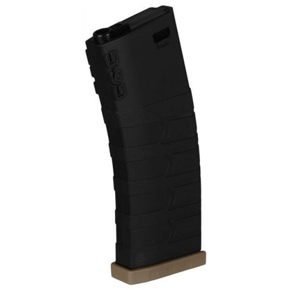 G&G Polymer 120rd Mid-Cap Magazine for M4 / M16 Series Airsoft AEG Rifles (Black w/ Desert Baseplate / Single Magazine)