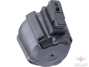 Avengers 1200 Round Electric Drum Magazine for Airsoft AEG Rifles (Model: AK - Black / Button)